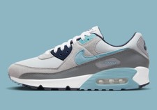 Nike Air Max 90 Pure Platinum Worn Blue White DM0029-003 sz 8 Men's