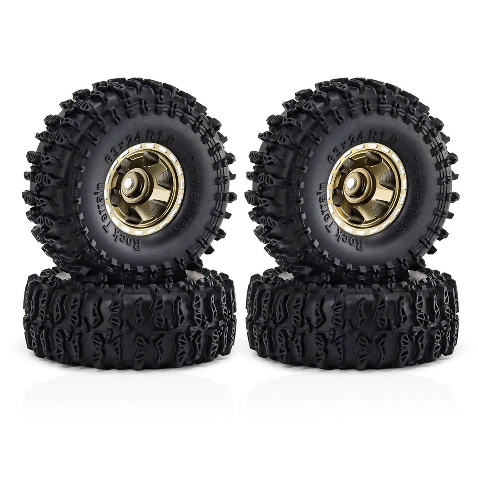 4Pcs 1.0 inch Beadlock Wheels and Tires Set for 1/24 SCX24 AX24 FCX24 1/18 TRX4M - Image 4 of 4