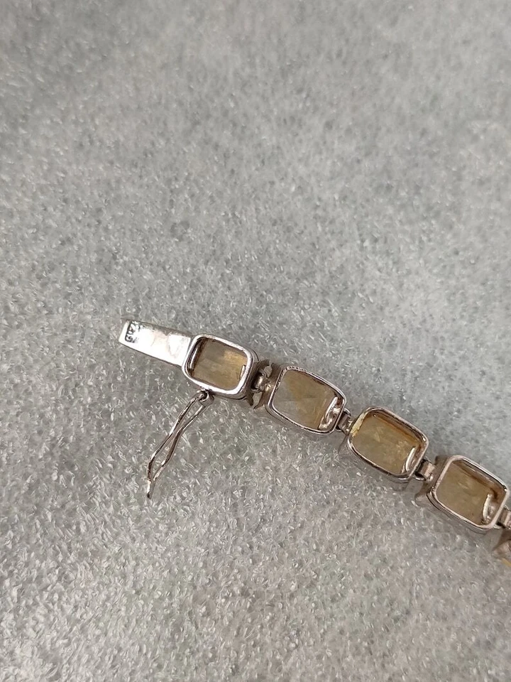 23.30 Ct Natural Citrine Tennis Bracelet 925 Solid Sterling Silver - Image 4 of 4