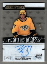 2023-24 UD Credentials Debut Ticket Access Acetate AUTO Luke Evangelista 68/99