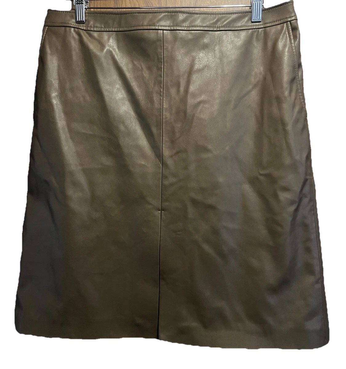 Vipsport Gr Tan Leather Skirt H&m Coated Mini Skirt Brown
