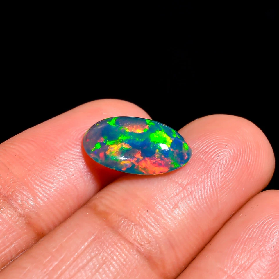 Cabujón de ópalo negro 2,00 quilates ¡Impresionante juego de colores! Perfecto para joyería Foto 3 de 3