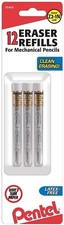 Pentel Eraser Refill Tube White 12 Pack