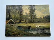 ANTIQUE LANDSCAPE PAINTING IMPRESSIONIST RESTORATION PROJECT CORNELIS DE BRUIN