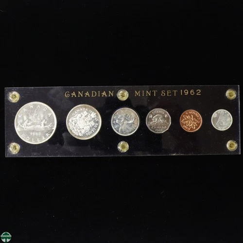 Canada 1962 Mint Set in a Holder Includes 4 Silver Coins & 2 others