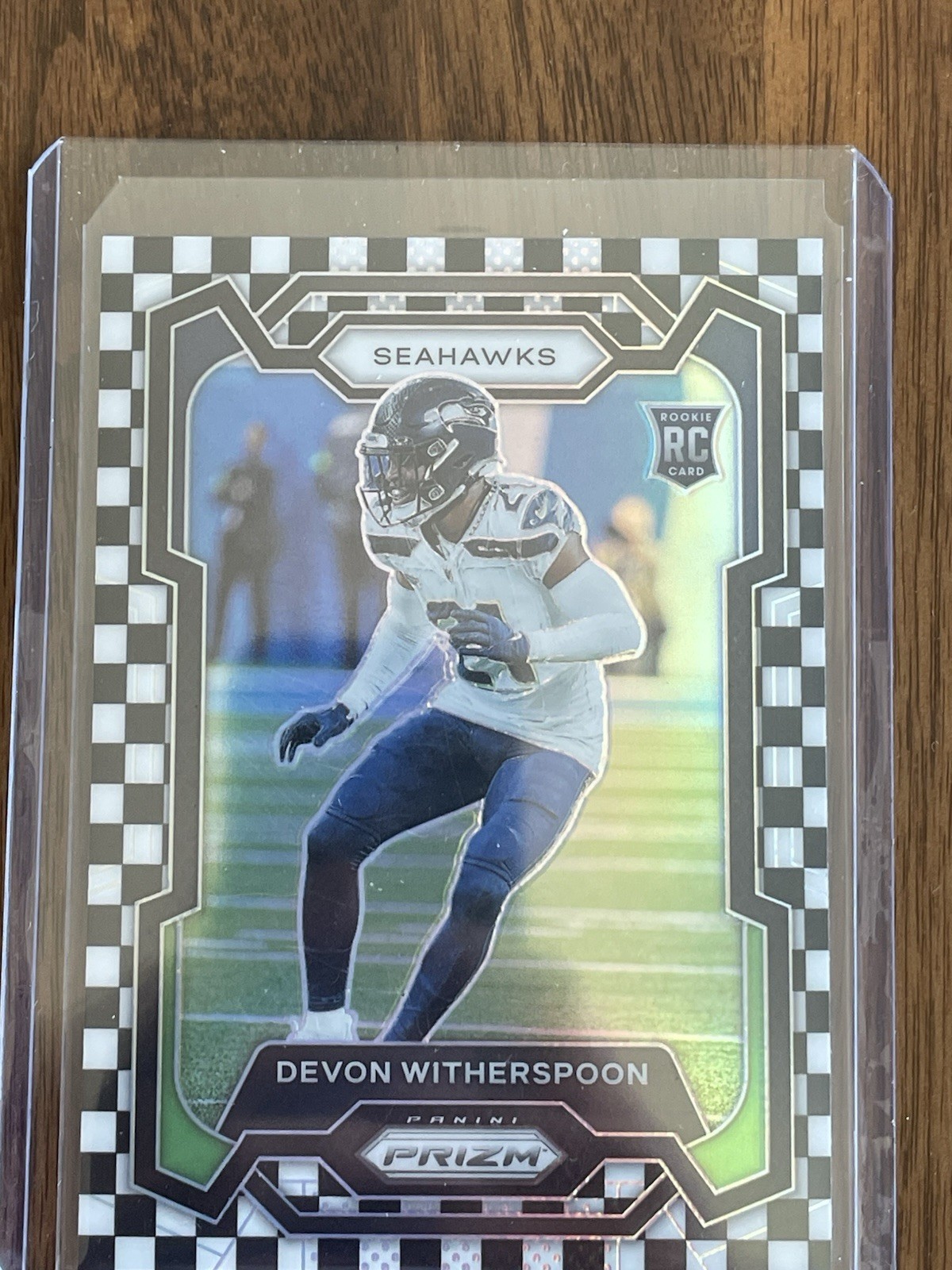 2023 Panini Prizm Rookies Devon Witherspoon #389 Black & White Checker Prizm RC