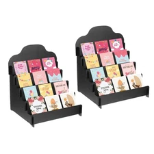Greeting Card Display Stand, 2 Pcs 4 Tiered Sticker Holder, Portable Postcard...