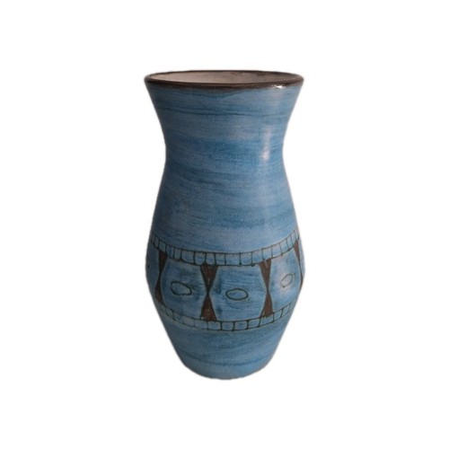 Céramique Vase Vallauris Signé Maunier Pot Vase Vintage Bleu - Photo 6 sur 10