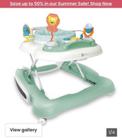 MyChild Little Explorer Walker Green, With Play Tray, Animals Theme, Plastic