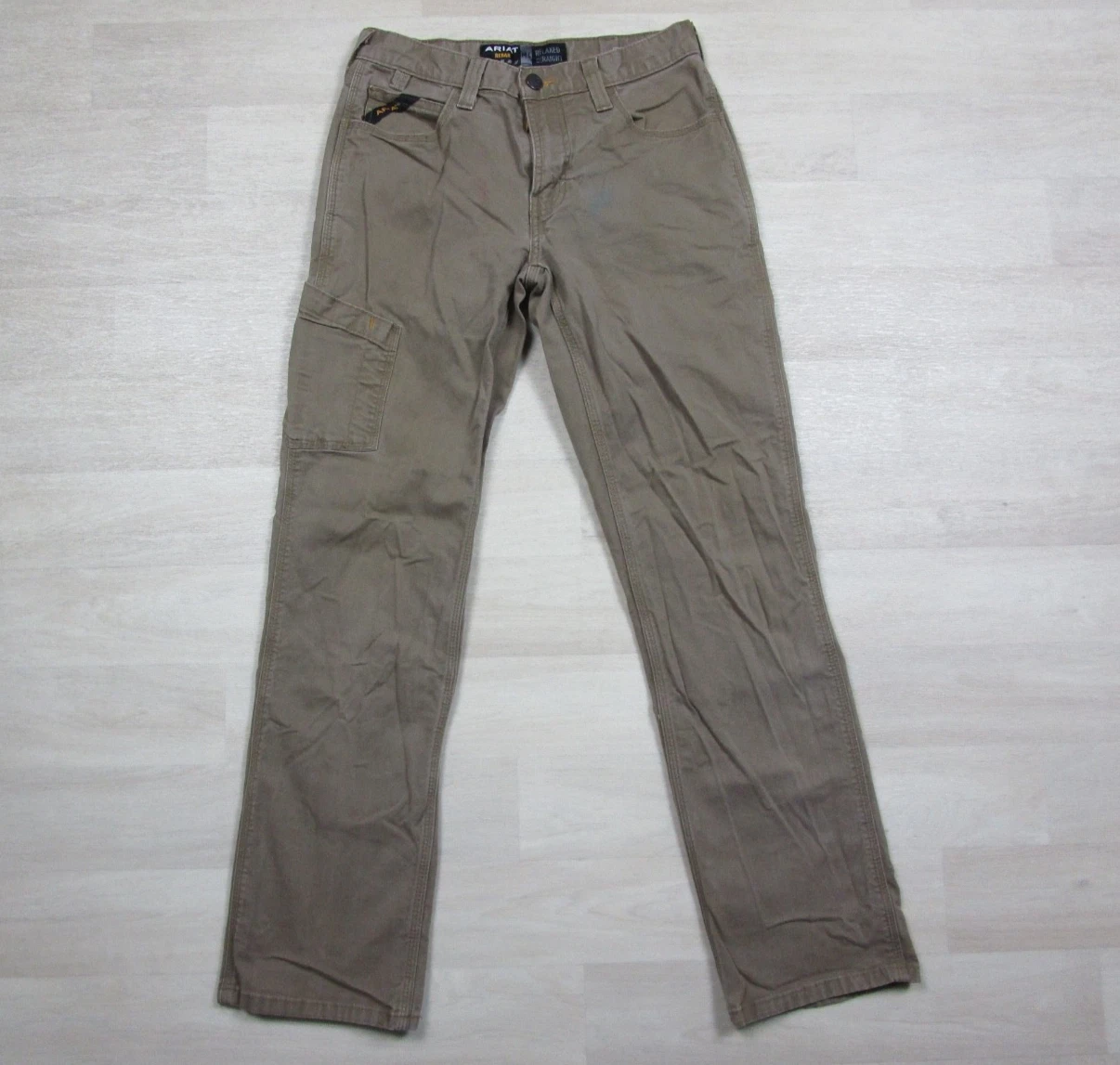 Ariat Rebar M4 Relaxed Straight Leg Pants Mens (29x30) Khaki Brown Workwear