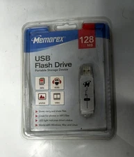 Vintage Memorex 128MB USB Flash Drive NIB Sealed Portable Storage Device USB 2.0