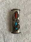 VINTAGE HAND CRAFTED BIC LIGHTER COVER, NICKEL SILVER. BROKEN STONE — photo 1
