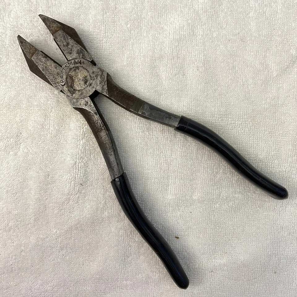 Artesano vintage 8,5 pulgadas Alicates Sidecutting Linesman hechos en EE. UU. 4518 1940s Foto 3 de 4