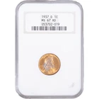 1937-D 1c Lincoln Wheat Cent ~ NGC MS 67 RD - Old Fatty Holder