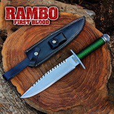 Cuchillo Bowie réplica de supervivencia/táctico/acero inoxidable Rambo First Blood Movie
