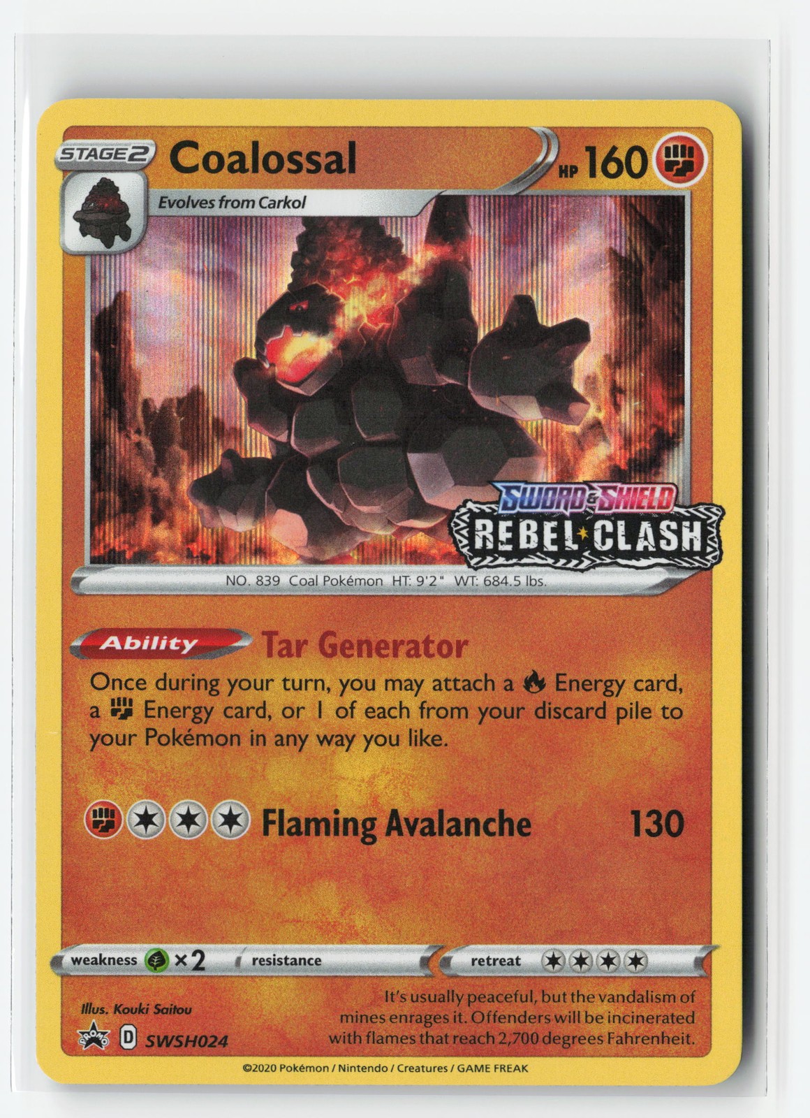 COALOSSAL SWSH024 PRERELEASE PROMO POKEMON TCG NM