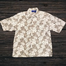 Vintage Op Ocean Pacific Hawaiian Shirt Size L Mens Floral Hawaii