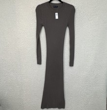Gap Ribbed Sweater Maxi Dress Women’s M Brown Stretch Long Sleeve NWT