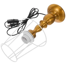 1 Set Retro Desk Lamp Frame with Copper Base E27 Bulb Holder Guard Vintage