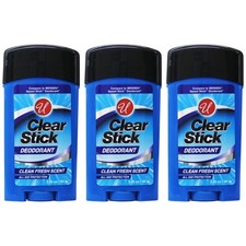 All Day Clear Stick Deodorant - Clean Fresh Scent, 2.25oz. 64g  Pack of 3 