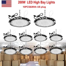10PACK 200W UFO LED High Bay Light Industrial Factory Warehouse Commercial Lamp