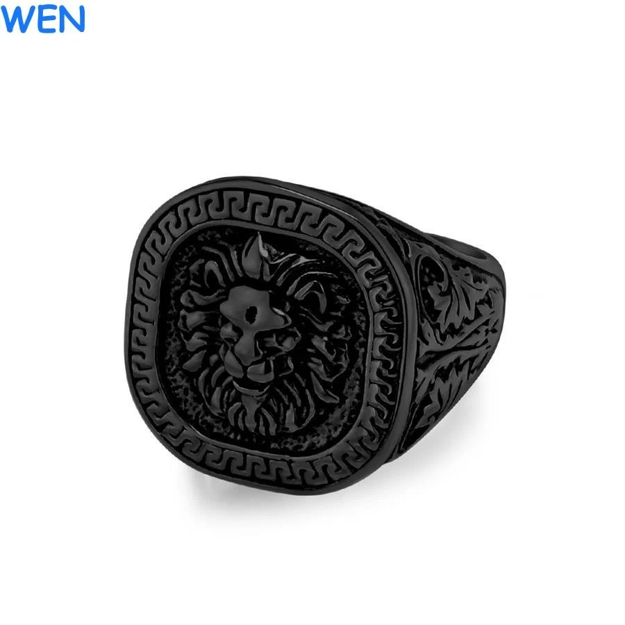 man's stainless steel ring retro lion's head pattern ring Personalized ring - Image 3 of 4
