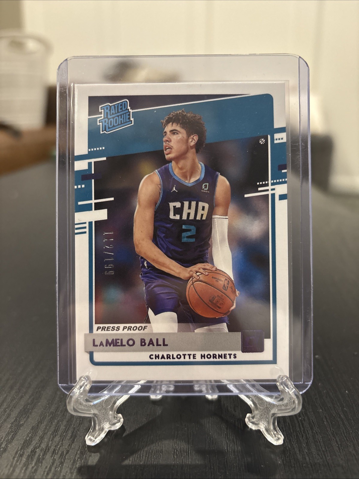 2020-21 Panini Donruss - Rated Rookies LaMelo Ball Press Proof Purple /199 (RC)
