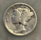 1931-D Mercury Dime - G - Good - 90% Silver