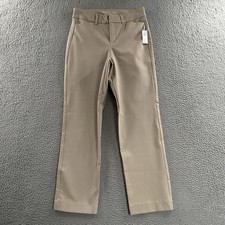 Old Navy Womens Pants Beige 4 Pixie Straight High Rise Secret Smooth Pockets