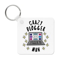 Crazy Blogger Mann Stars SchlüSselanhäNger Lustig Scherz Familienfotos, Vatertag
