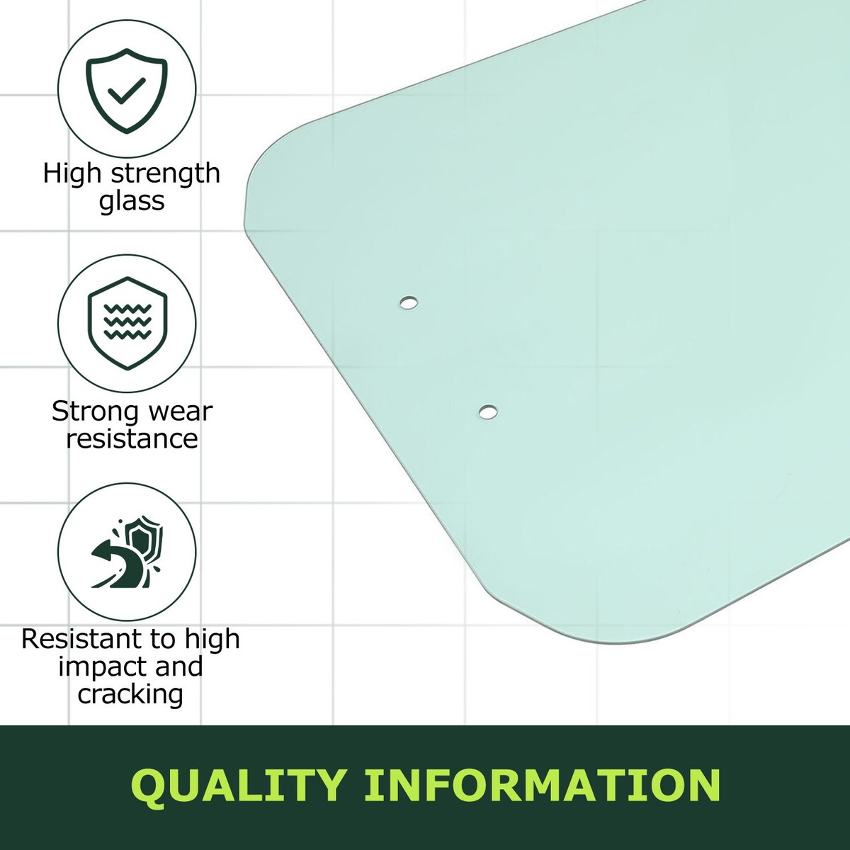 Front Door Glass for Kubota SSV65 SSV75 Tire Skid Steer Windshield