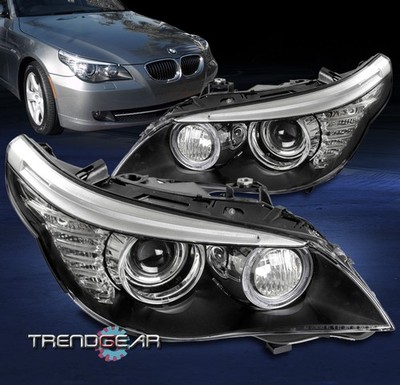 For 08-10 BMW E61 528i 535i 550i 4Dr HID-AFS Projector Headlights Headlamp Black