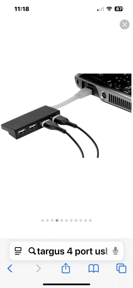 TARGUS 4-PORT USB HUB ACH114EU connect 4 devices laptops, pc, notebook, cctv NEW - Image 2 of 4