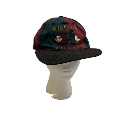 Mickey's Unlimited Collection Green Maroon Colorblock Snap Back Baseball Hat VTG