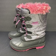 ARCTIC CAT KIDS PINK FUR SNOW CHARM WINTER BOOTS SIZE 2 SHIPS FAST  