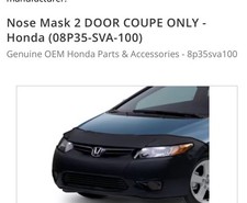 Genuine Honda Nose Mask - Sedan 08p35-sva-100a New In Box