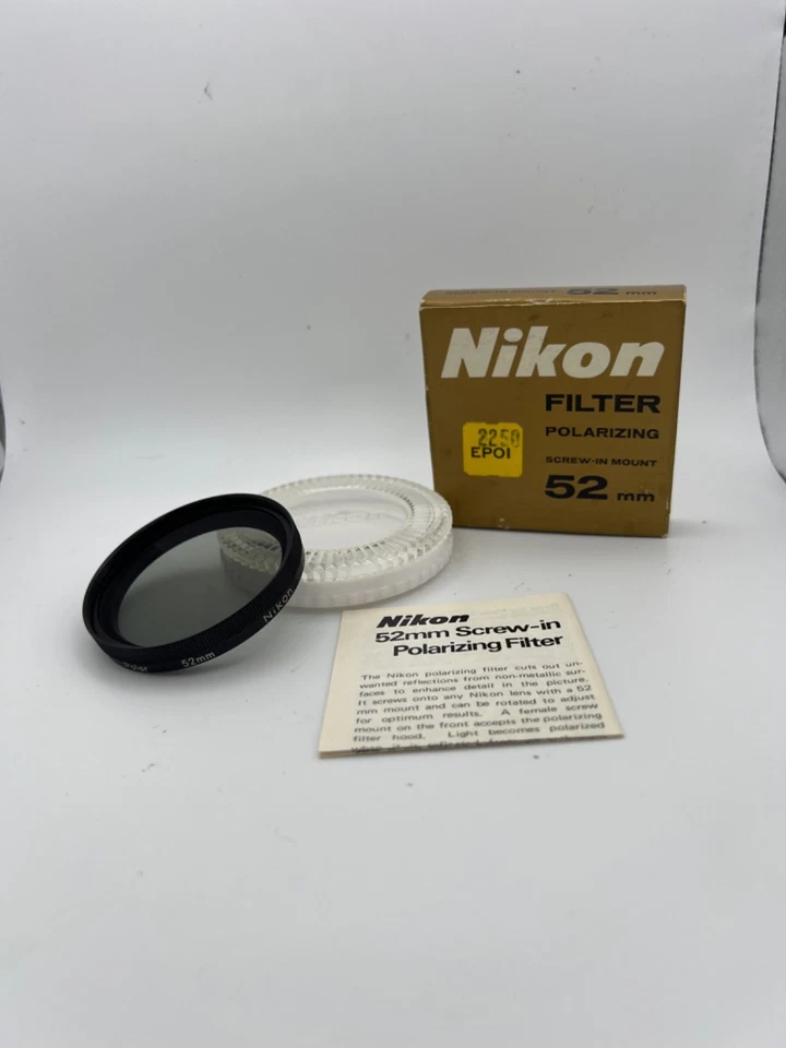 Nikon Nikkor 52mm Filter Polarizing Screw-In Vintage Filter w/ case  manual b060 - Image 2 of 4