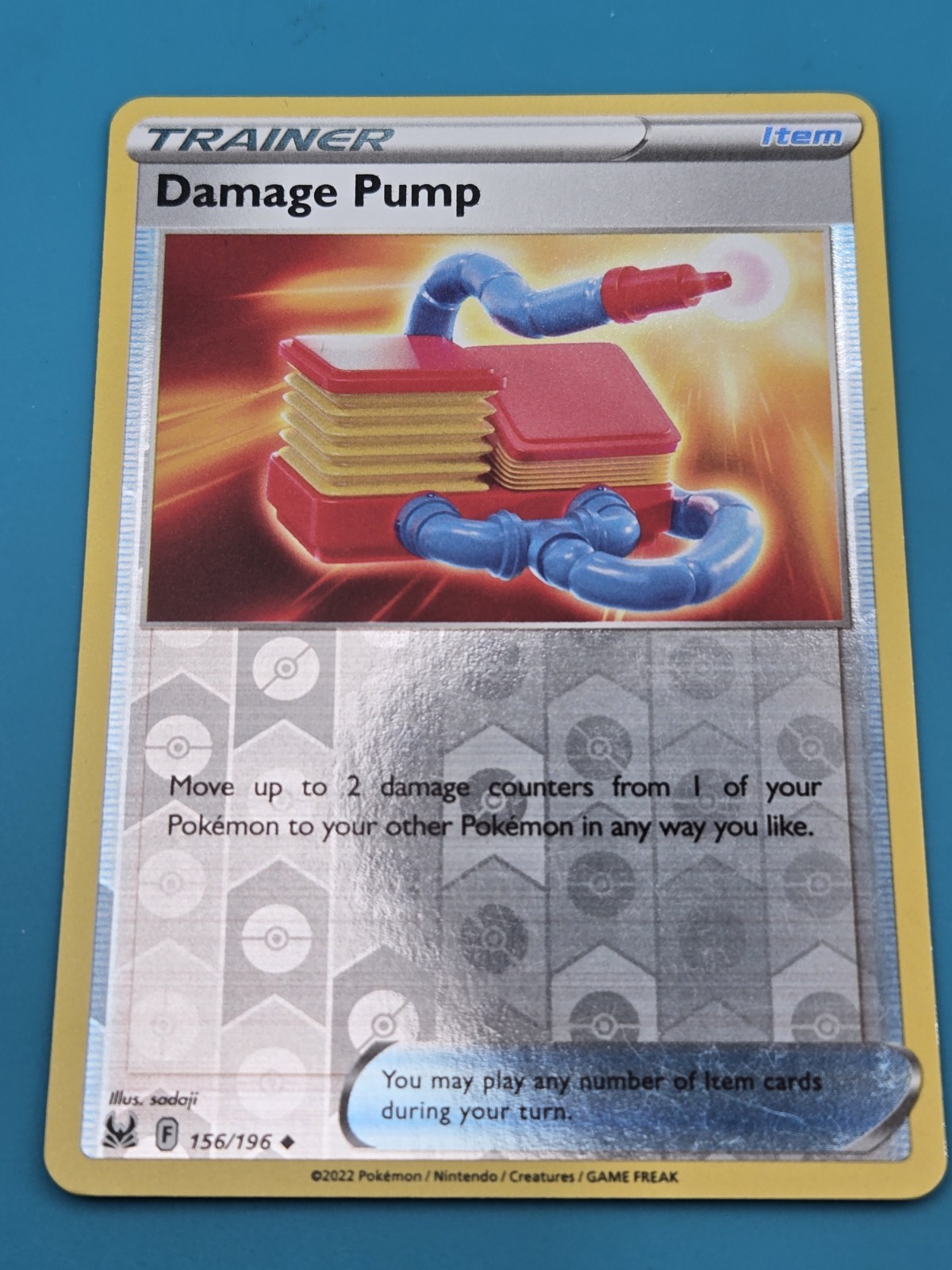 Pokemon TCG Lost Origin Reverse Holo Damage Pump 156/196 NM 