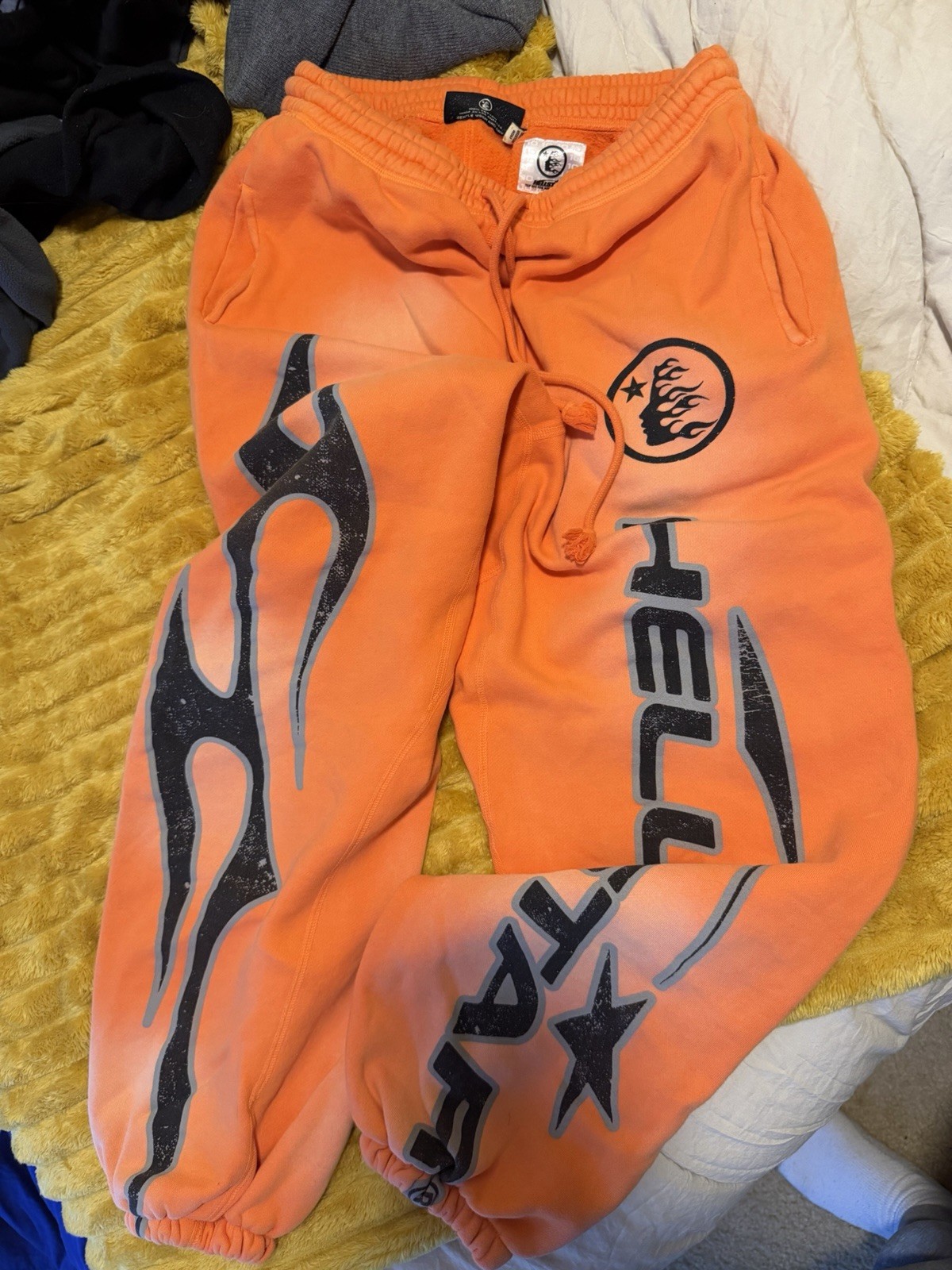 Hellstar Fire Orange Sweatpants - Large- Authenti… - image 1