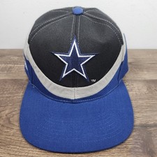 Vintage 90s Dallas Cowboys Snapback Hat Apex One NFL Away Color Waver Blue