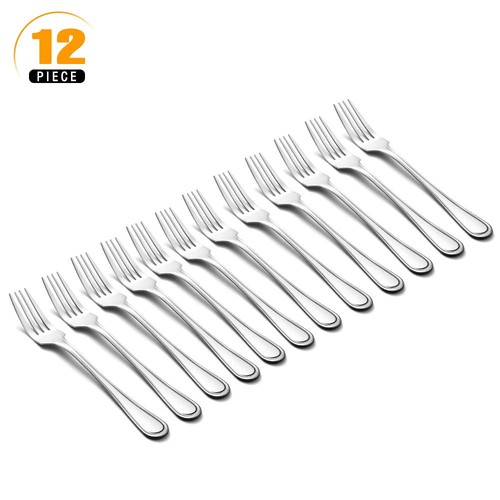 Set of 12 Dinner Forks Stainless Steel, 8 Inches, 18/0 Large Table Forks for ... - Picture 2 of 7