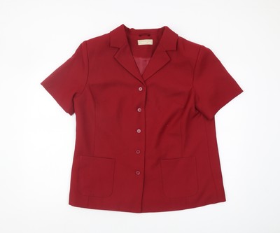 Daxon Damen Blazer Rot 20 Kurzarm