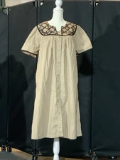 Go Softly Patio Dress - Snap Up With Animal Print Collar -EUC Size Medium