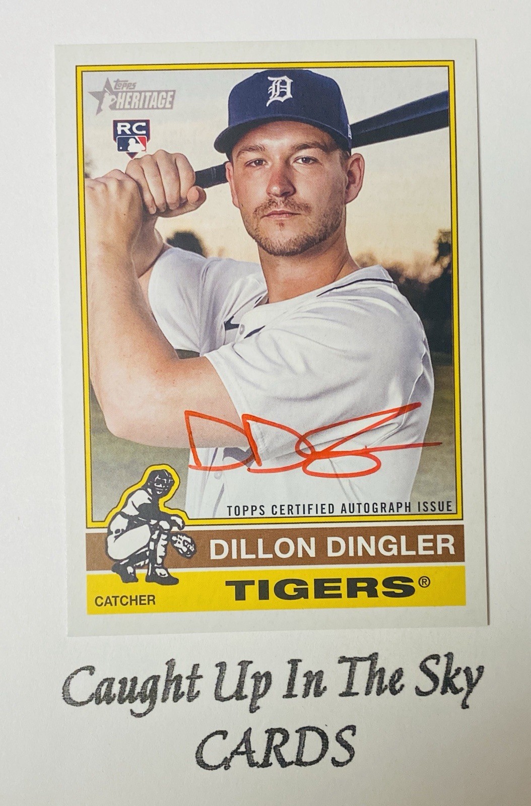 2025 Topps Heritage High Number Dillon Dingler RC Real One Red Ink Auto #20/76