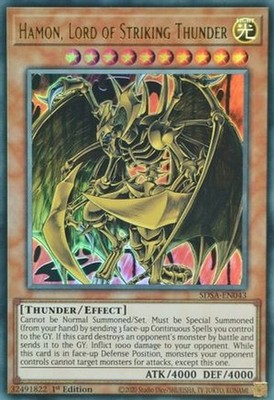 Yugioh - Hamon, Lord of Striking Thunder (1st Edition) - SDSA-EN043 (P)