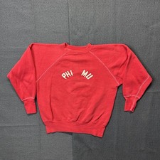 Vintage 1960s Phi Mu Raglan Crewneck Sweatshirt Size Large