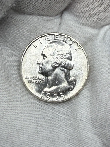 1955-D SUPERB GEM BU WASHINGTON QUARTER FRESH FROM ORIGINAL ROLL FREE SHIPPING!