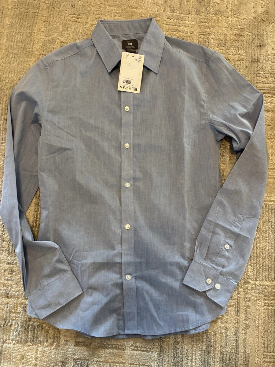 H&M Blue Solid Dress Shirts for Men for sale | eBay H&M Blue Solid Dress Shirts for Men for sale | eBay