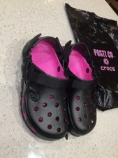 Post Malone Crocs Size m8/w10 New With OG Bag Black/Pink Posty Co Crocs Collab 