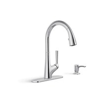 New KOHLER Elmbrook Pull-Down Sprayer Kitchen Faucet w soap dispenser R22968